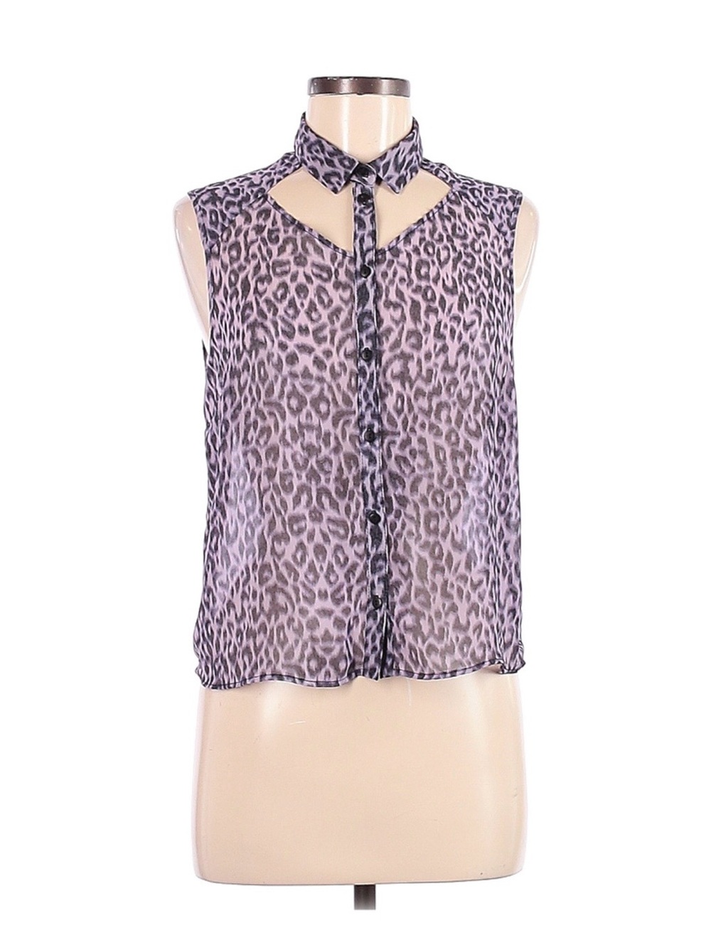 Topshop Leopard-Print Cut-Out Tank (size 8)